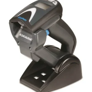 Scanner Datalogic Gryphon 4200 sans fil sur sa base.