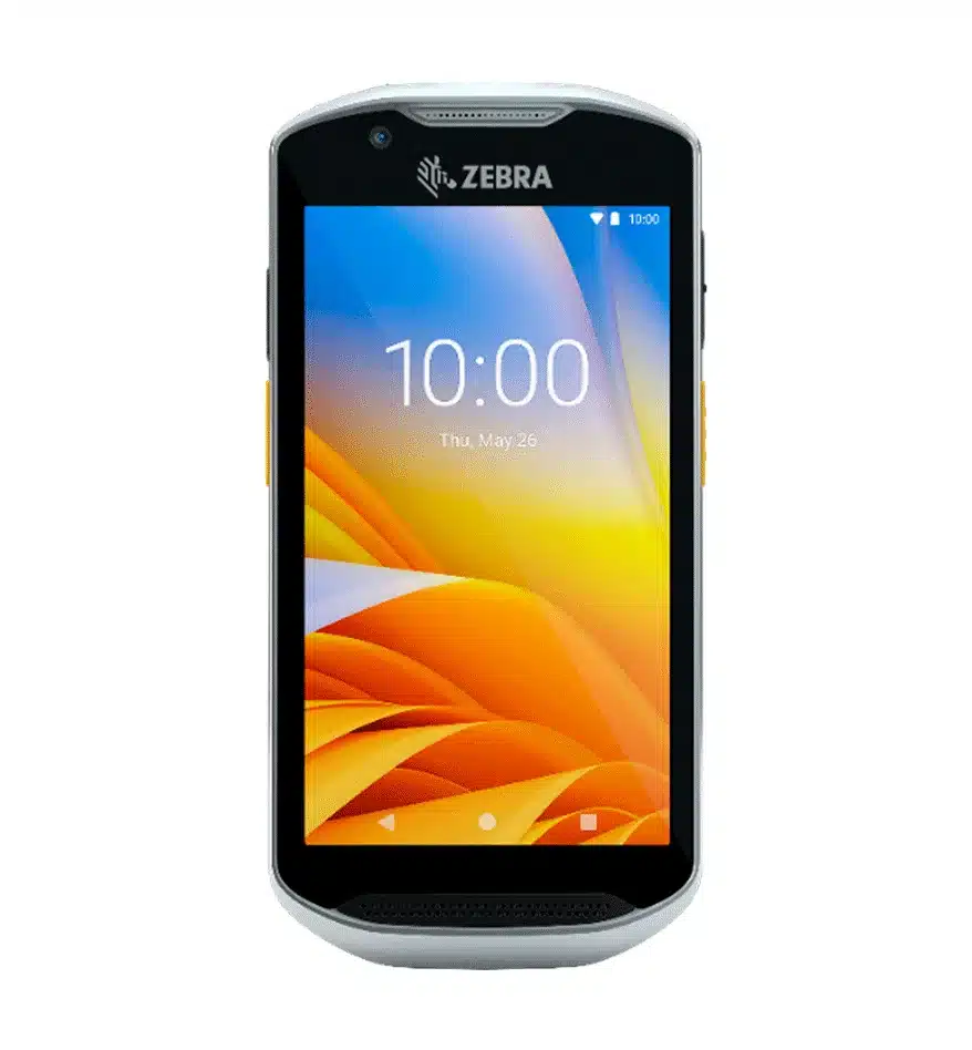 Terminal mobile Zebra TC52ax avec écran affichant 10:00.