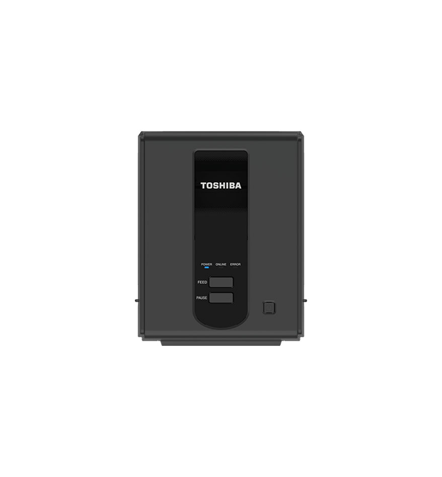 Imprimante de bureau Toshiba BV420D, vue de face. Panneau de contrôle visible.