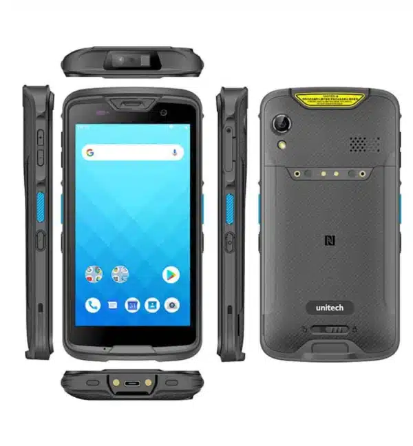 Terminal mobile Unitech EA520 : appareil robuste avec écran tactile et design ergonomique.
