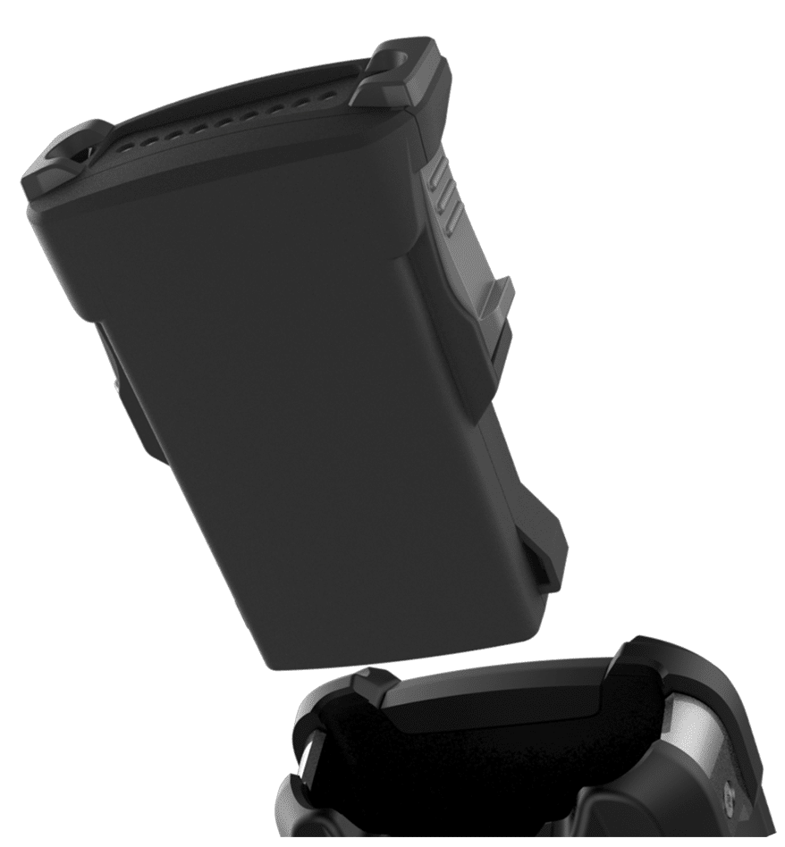 Terminal MC9300 Zebra durci en gros plan, montrant sa conception robuste.