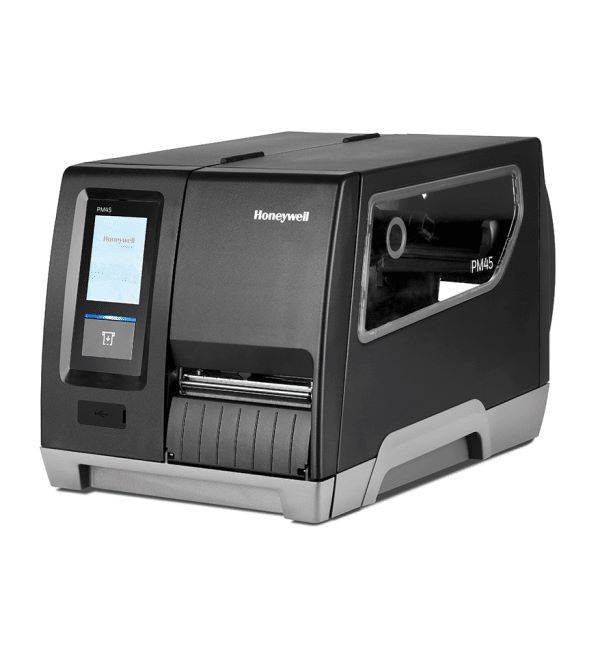 Imprimante industrielle Honeywell PM45. Étiquette d'impression industrielle.