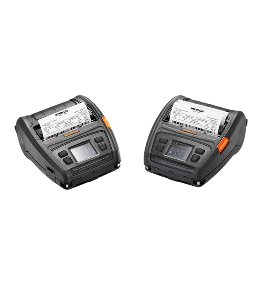 Deux imprimantes mobiles BIXOLON XM7-40 avec ticket.