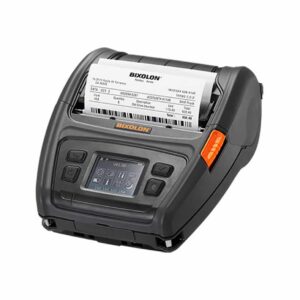 Imprimante mobile BIXOLON XM7-40 affichant un ticket de caisse.