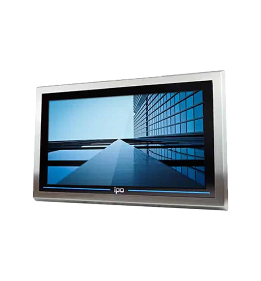 Panel PC IPO Odysée 21 avec un écran affichant une vue architecturale moderne.
