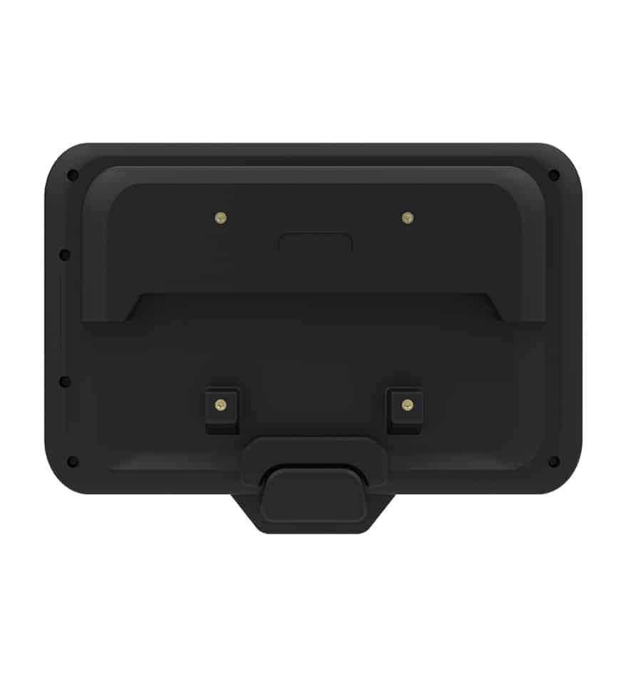 Dos d'un Panel PC M3 Mobile PC10 noir, montrant les points de fixation.