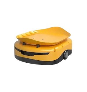 Robot mobile jaune pour solutions robotiques.