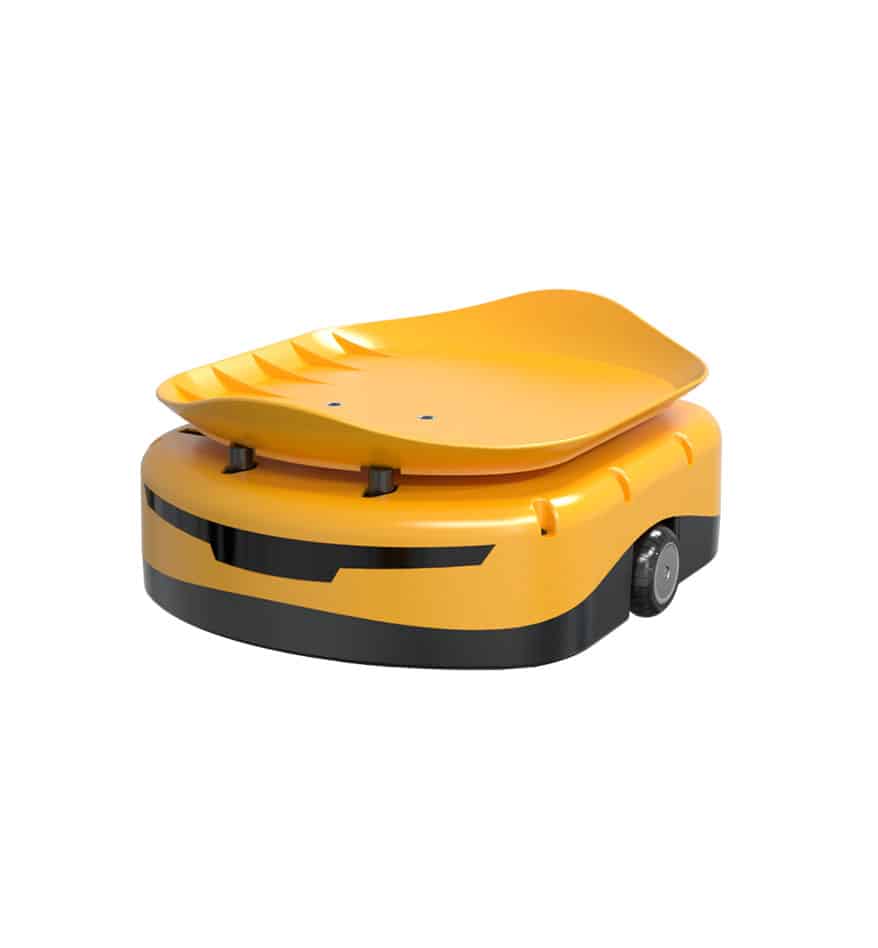 Robot Libiao JTRobotII Series jaune avec plateau. Robotique industrielle.