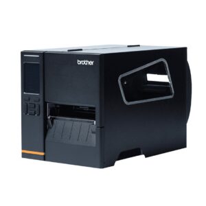 Imprimante industrielle Brother TJ-4121TN, vue de face et côté droit.