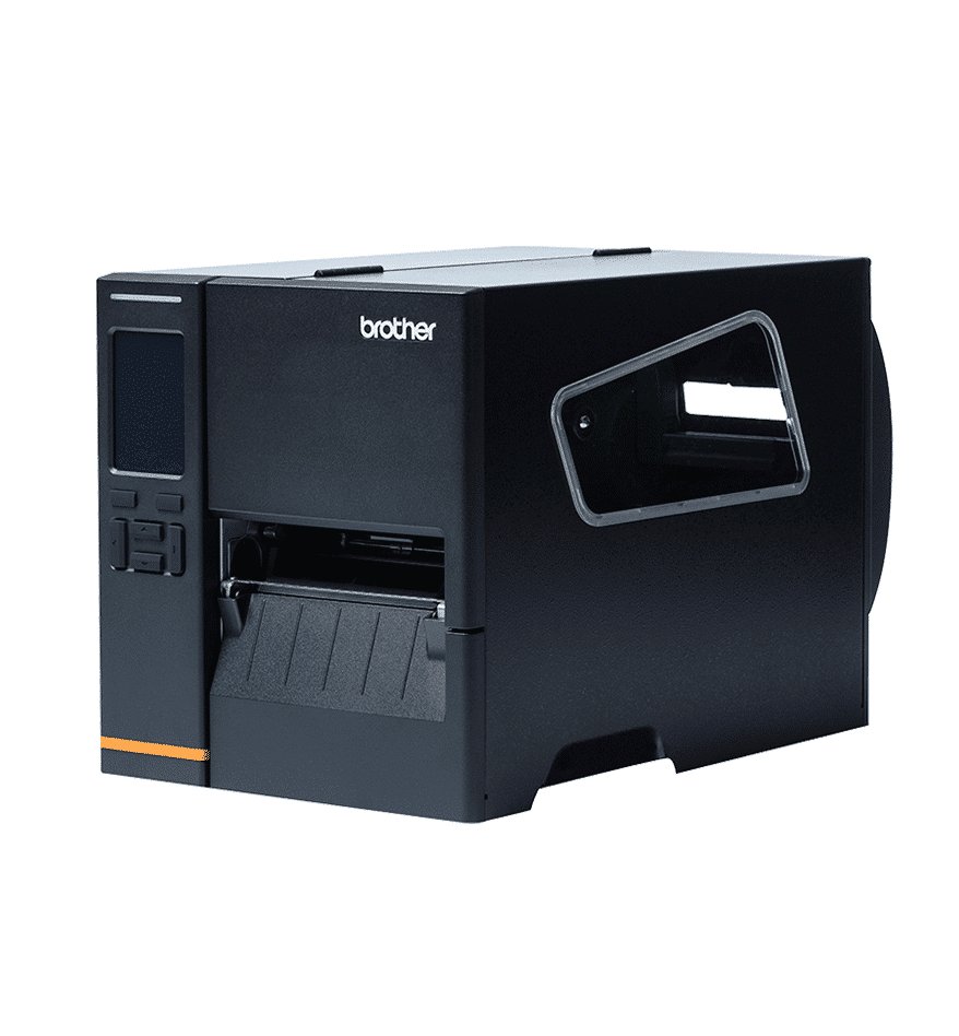 Imprimante industrielle Brother TJ-4121TN, vue de face et côté droit.