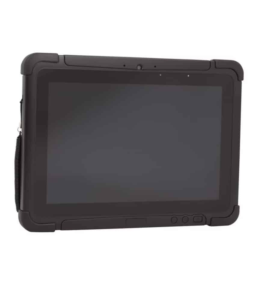 Tablette durcie Honeywell RT10 noire, vue de face. Tablette robuste pour environnements difficiles.