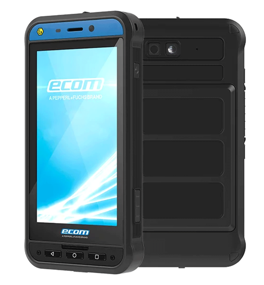 Terminal ATEX Smart-Ex 02 DZ1 ECOM, appareil mobile robuste pour environnements dangereux.