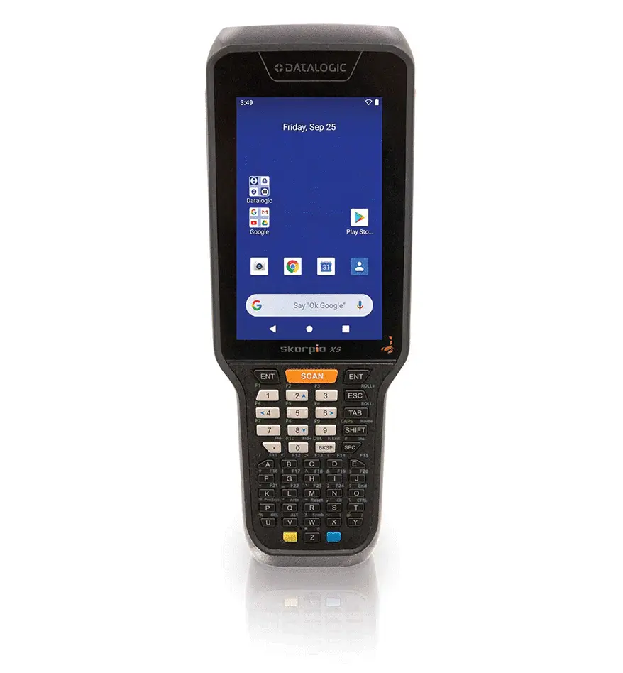 Terminal Datalogic Skorpio X5 avec écran tactile et clavier alphanumérique.