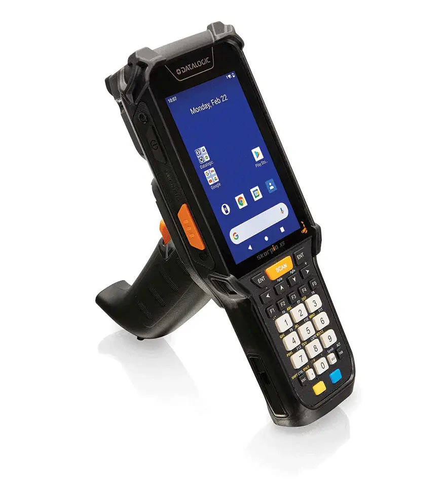 Terminal Datalogic Skorpio X5 avec écran tactile et clavier numérique.