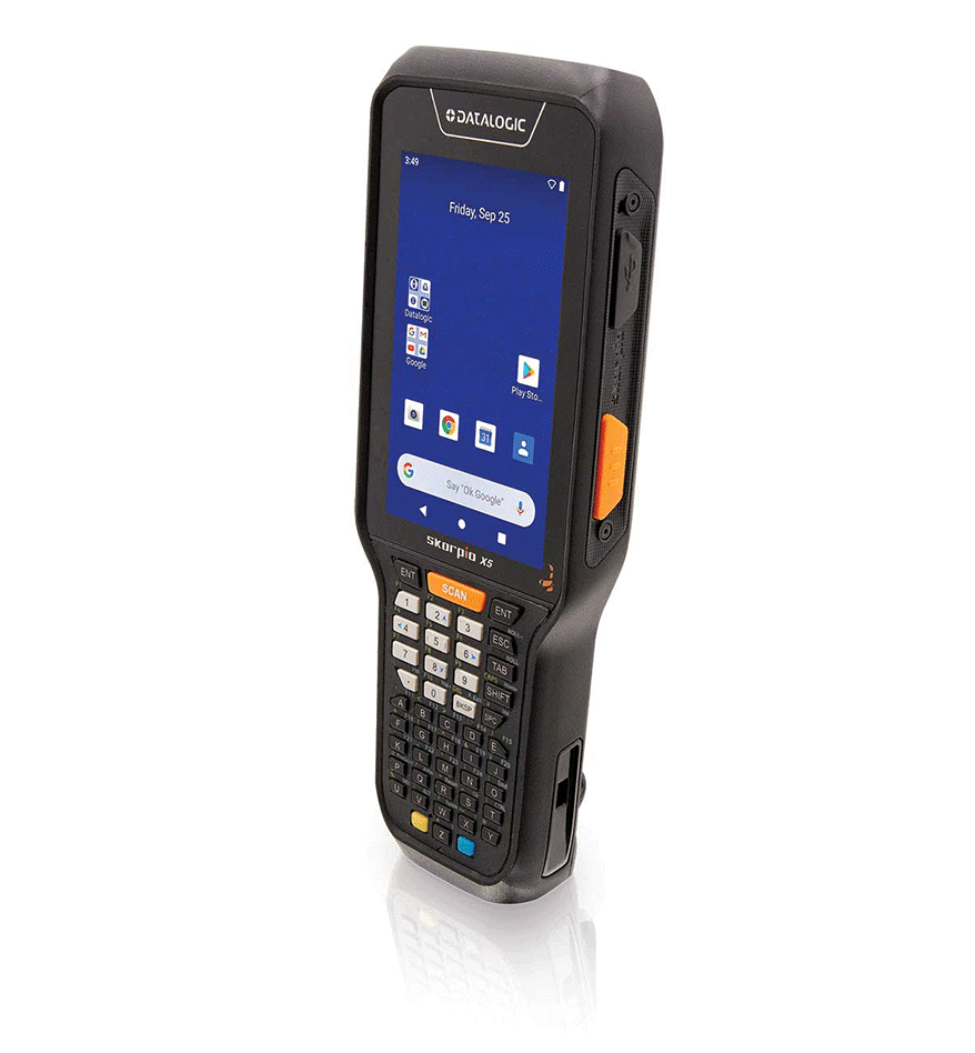 Terminal Datalogic Skorpio X5 avec écran tactile et clavier.