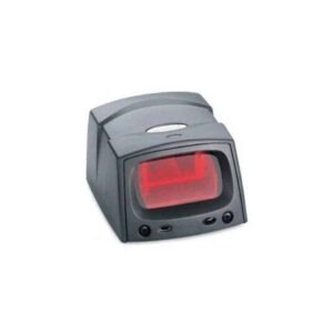 Scanner fixe Zebra MiniScan MS954 avec fenêtre de lecture rouge.