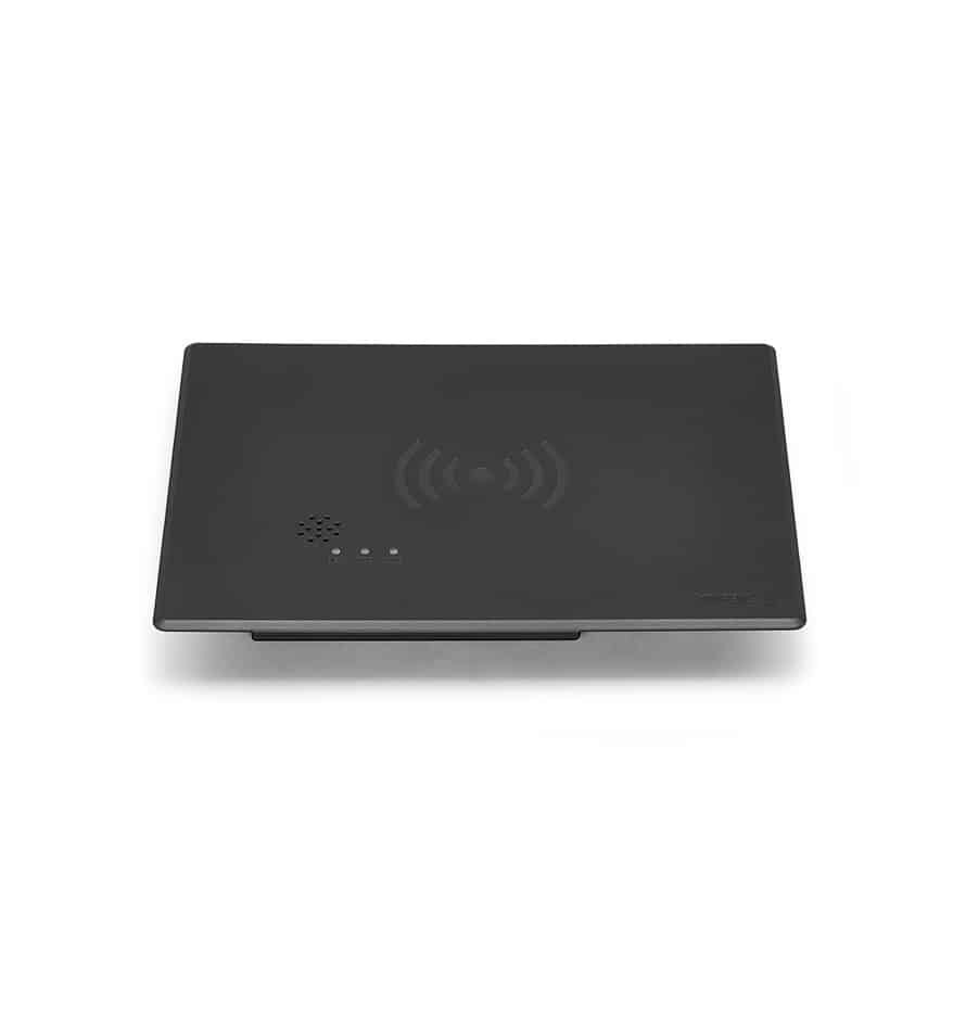 Lecteur RFID Zebra FXP20 noir avec logo de signal sans fil.