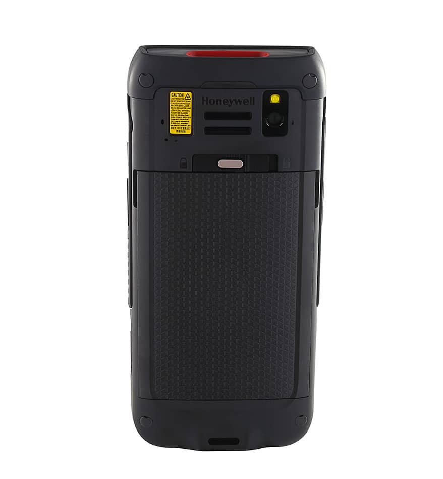 Terminal mobile Honeywell CT47 : vue arrière du lecteur code-barres robuste.