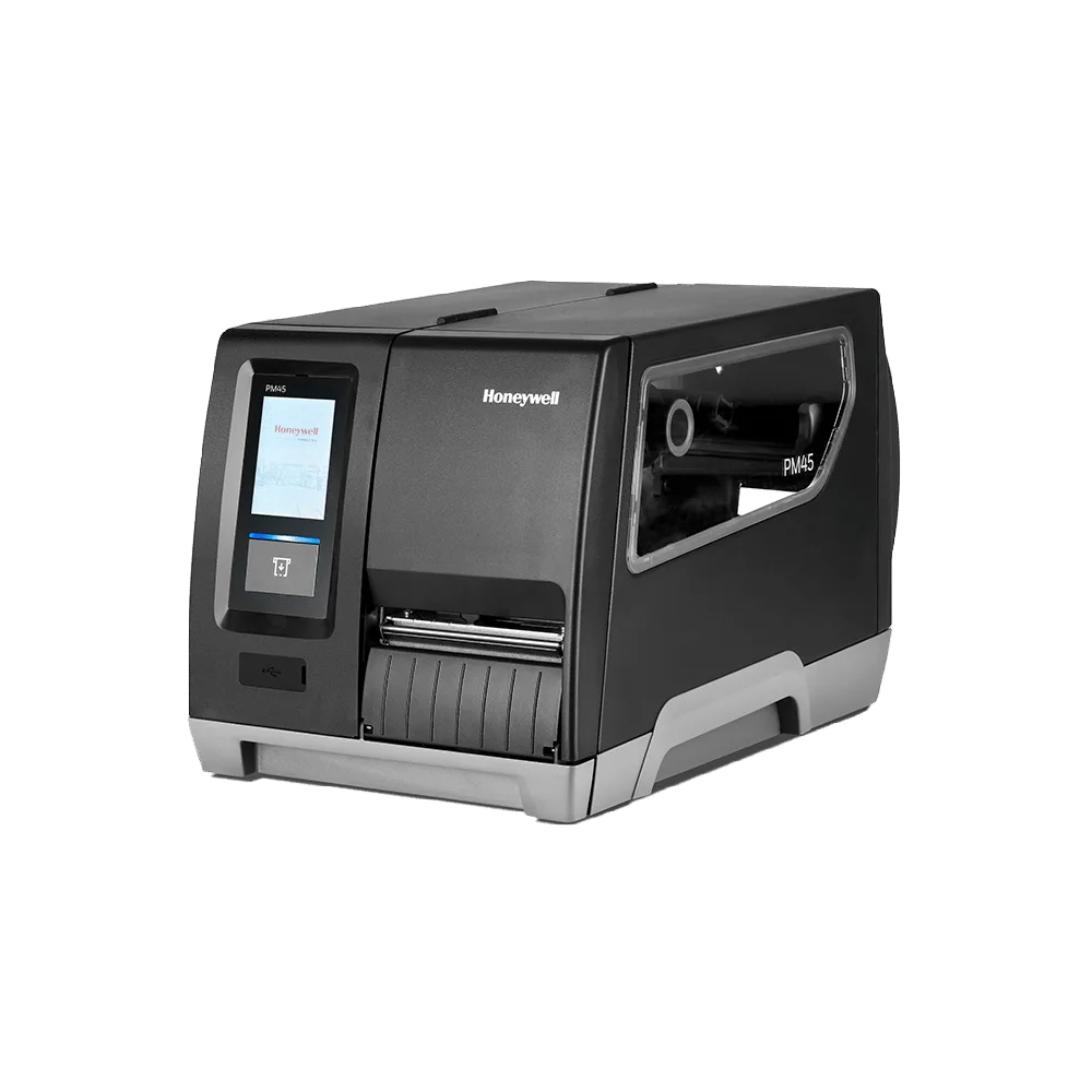 Imprimante industrielle Honeywell PM45 avec écran tactile.