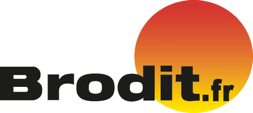 Logo Brodit.fr, partenaire WIIO, soleil dégradé rouge-jaune