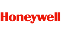 Logo Honeywell rouge sur fond noir. Solutions métiers Honeywell.