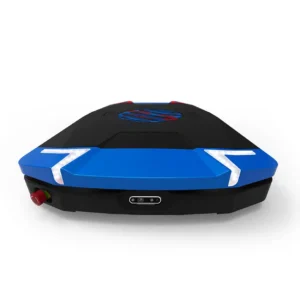 Robot collaboratif IFollow IL1000, vue de face, montrant son design futuriste bleu et noir.