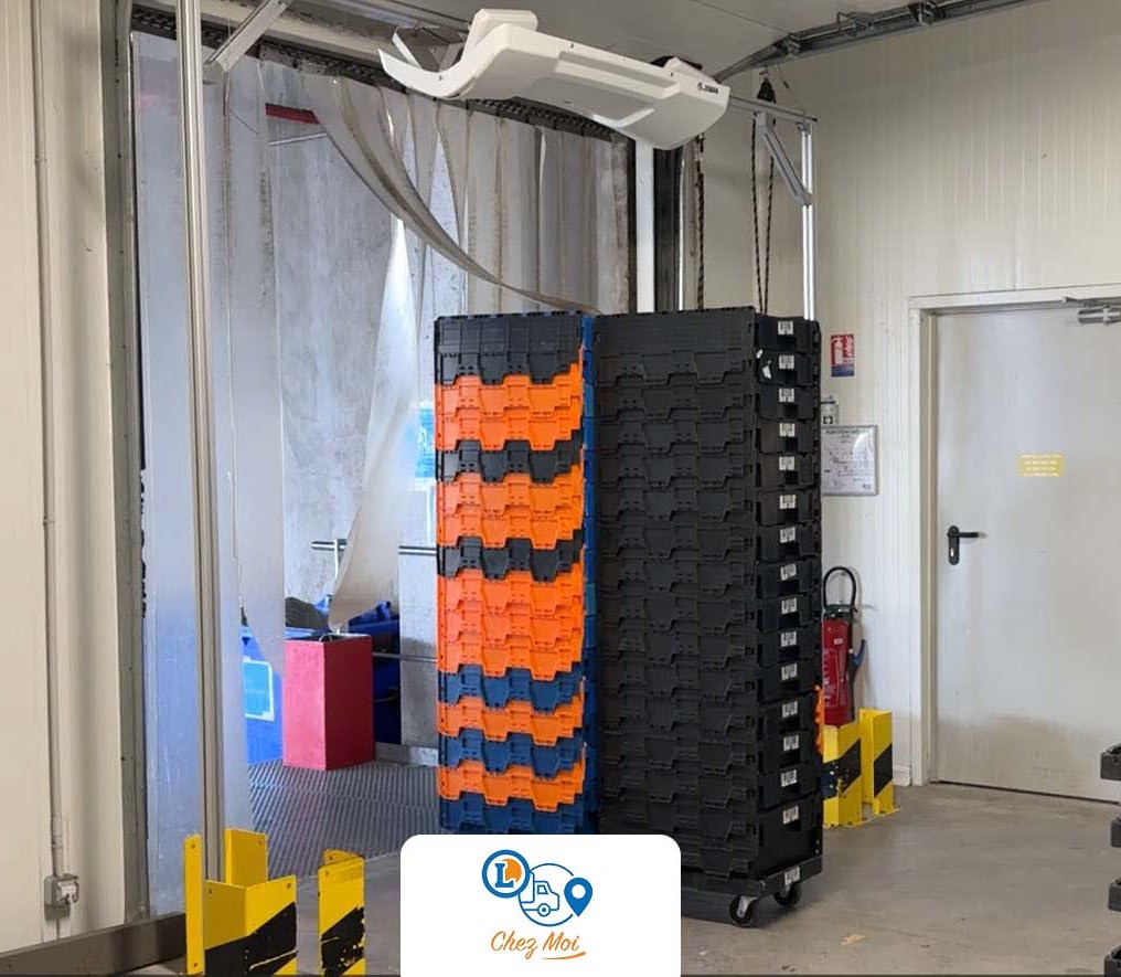 chariot qui passe devant l'atr rfid chez leclerc